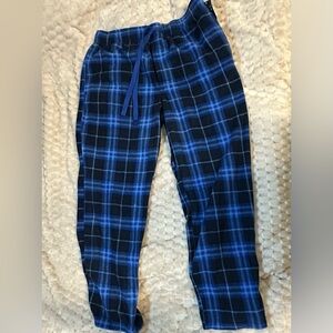 NEW PERRY ELLIS PORTFOLIO Blue Plaid Lounge Pants Fleece Pajama Pants Men's L